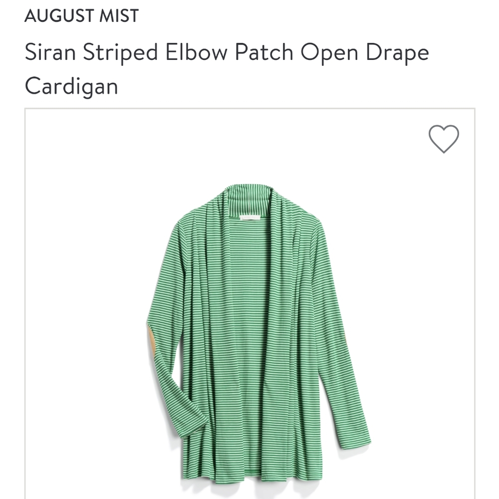 August mist open drape cardigan with elbow patches
